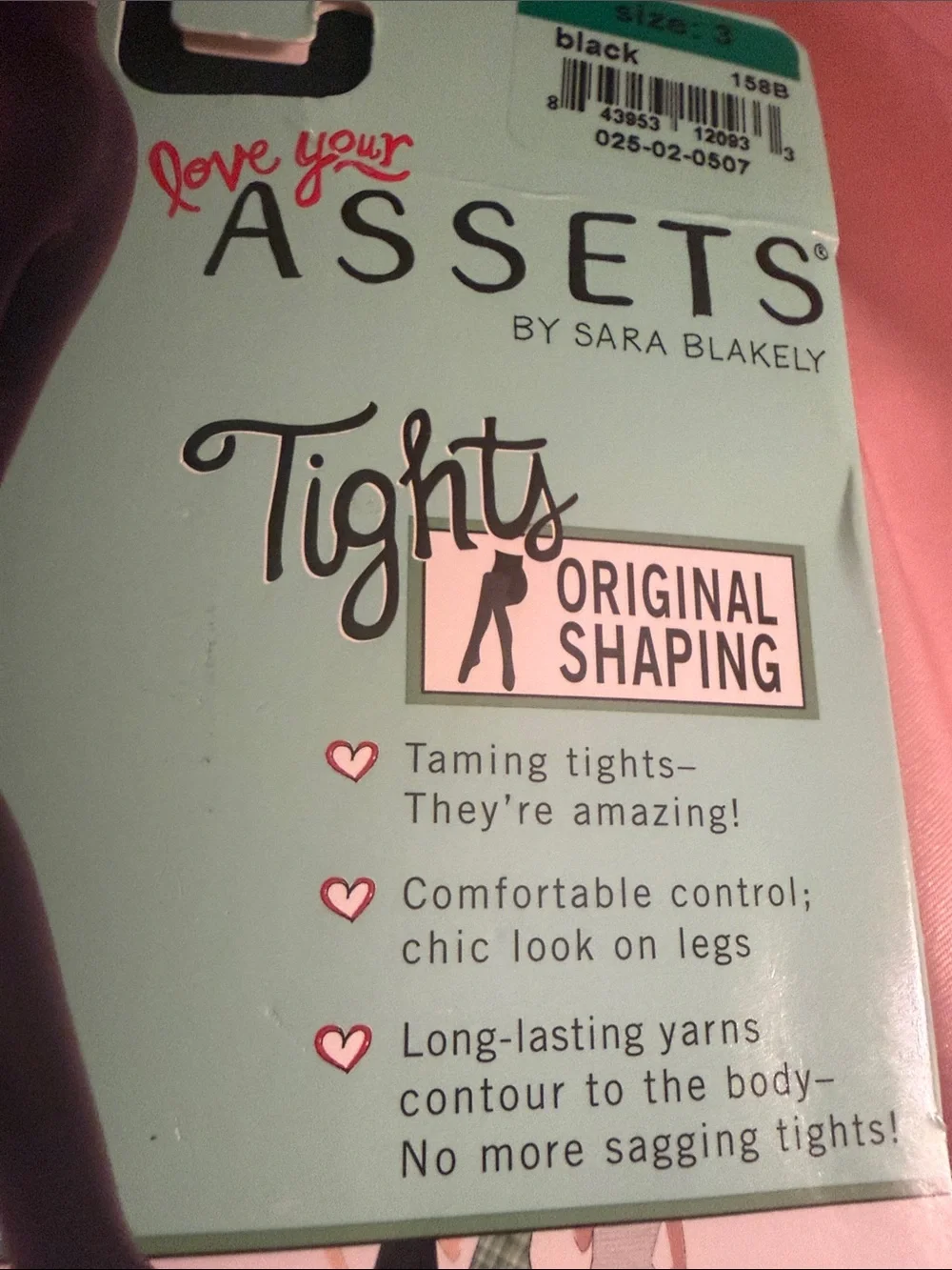 ASSETS by Sara Blakely Black Tights with Red Accent Illustration.   A SPANX Bran